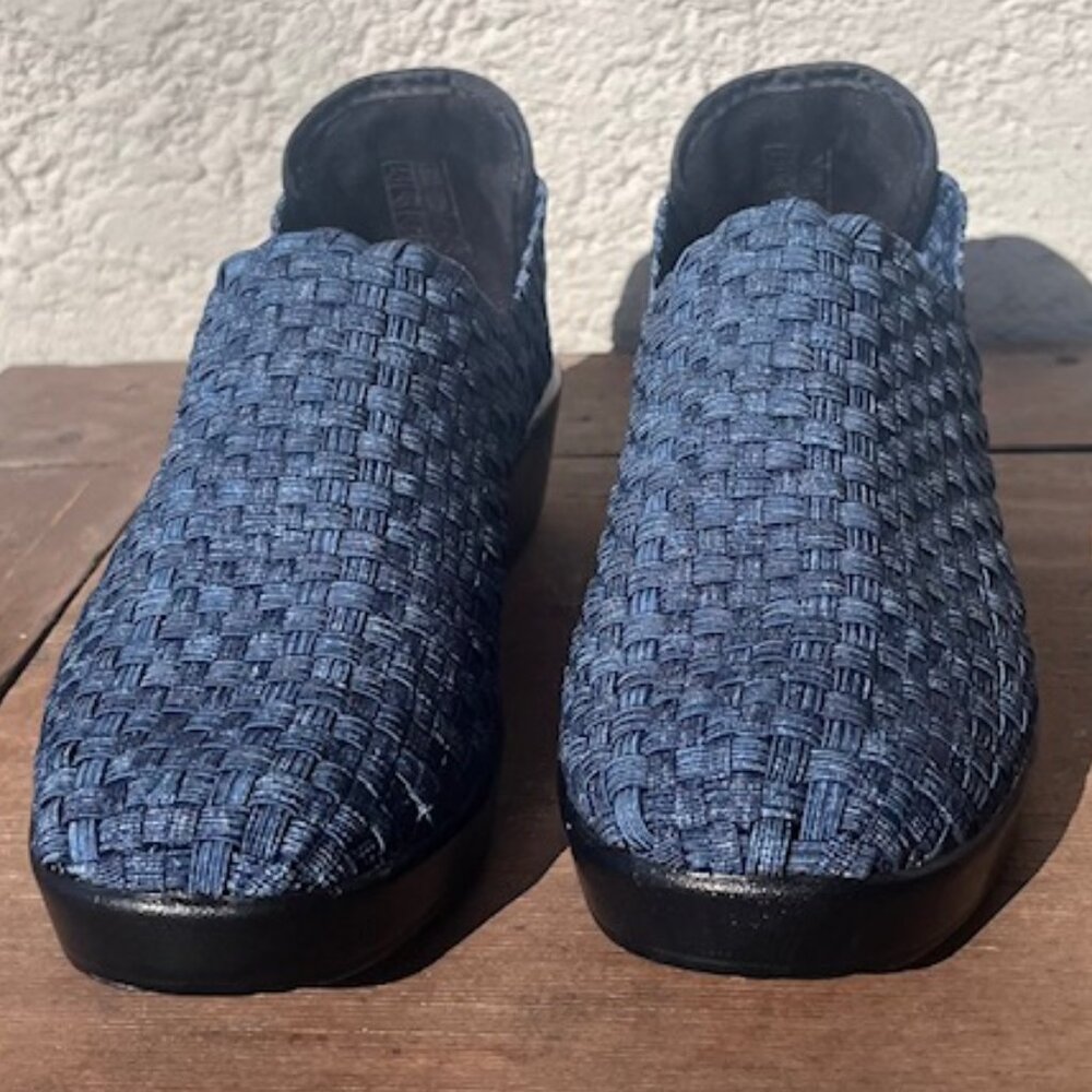Bernie Mev Blue Smooth Cha Cha Woven Slip-Ons - Picture 4 of 12